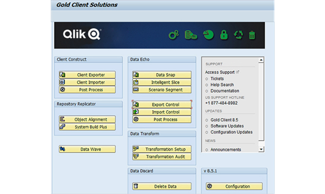 Screenshot demonstrating the Qlik Gold Client interface.